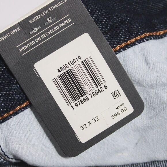 NWT $98 Levi's Ribcage Wide Leg Jeans Dark Wash High Rise Women Size 32x32 (J6) - Picture 10 of 16